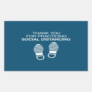 Tack för att Avstånd Social Rektangulärt Klistermärke