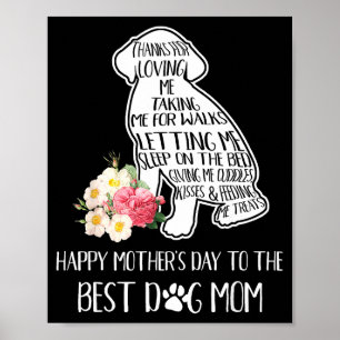 Tack för att du älskar glad mors dag till hund mam poster