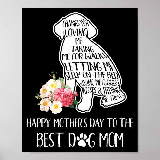 Tack för att du älskar glad mors dag till hund mam poster (Framsidan)
