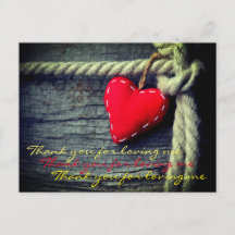 Tack för att du älskar mig vykort