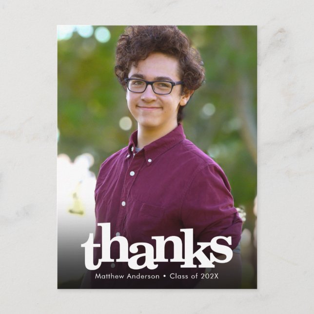 Tack för att du använder fotomodern typografi i st vykort (Framsida)