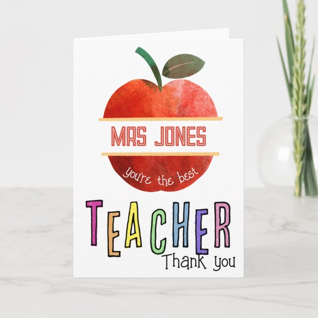 Tack för att du är den bästa läraren kort (Framsida)
