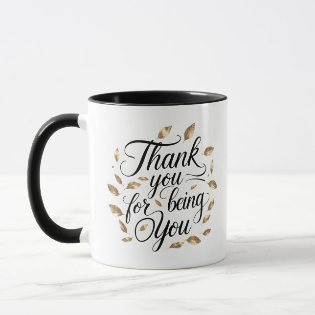 Tack för att du är du | Blommig krans mugg (Vänster)
