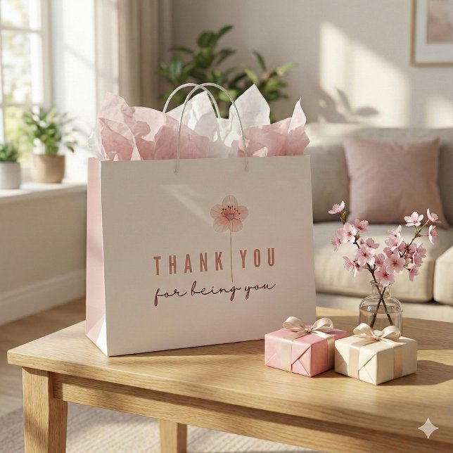 Tack för att du är du presentpåse (Show your gratitude with this, "Thank you for being you" gift bag! Matching tissue paper available!)