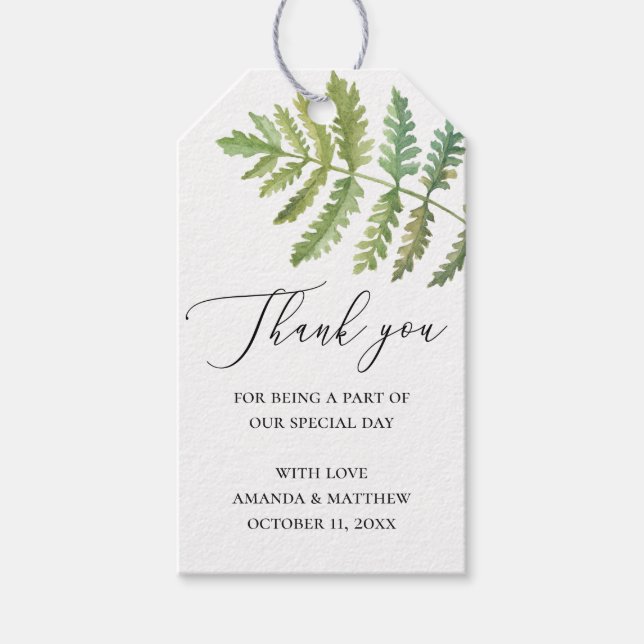 Tack för att du är en vattenfärgad skogsgrej i brö presentetikett (Framsidan)