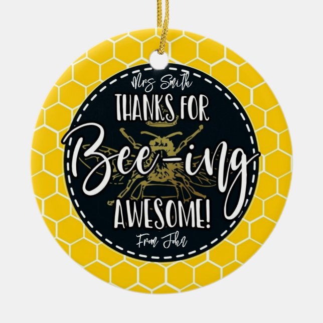 Tack för att du är fantastisk väninna och lär dig julgransprydnad keramik (Framsidan)