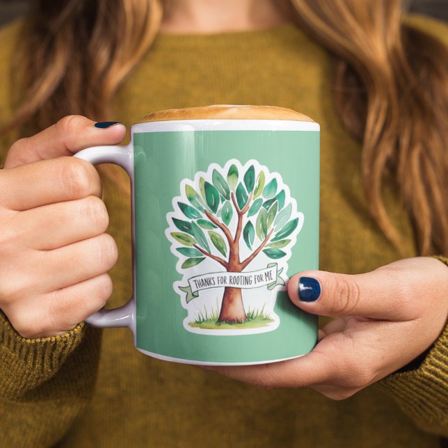 Tack för att du är här för mig Mugg (Show your gratitude for support with this, "Thanks for rooting for me" tree mug! )
