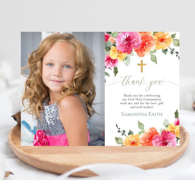 Tack för att du är heliga Communion Baptism-blommi Inbjudningar (Skapare uppladdad)