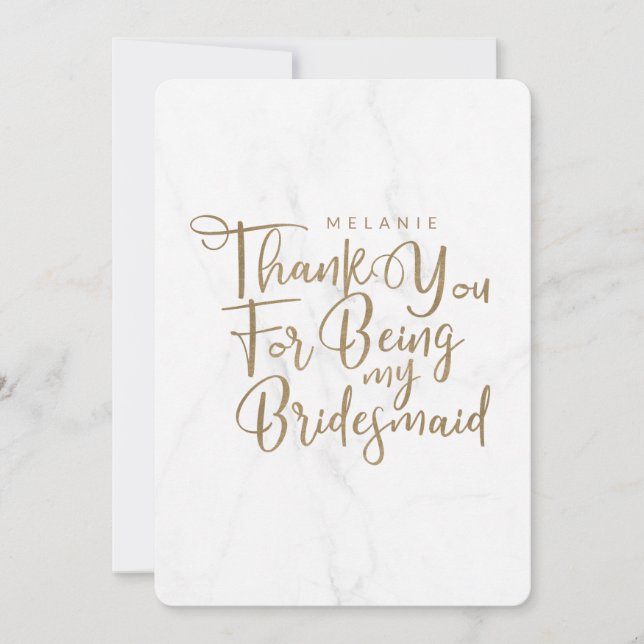 Tack för att du är min bridesmaid Typography Marbl (Framsida)