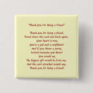 Tack för att du är min vän - knapp