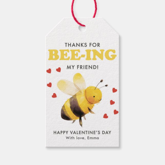 Tack för att du är min vän Valentine-gåvokort Presentetikett (Framsidan)