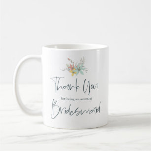 Tack för att du är mitt Bridesmaid Snyggt Script Kaffemugg