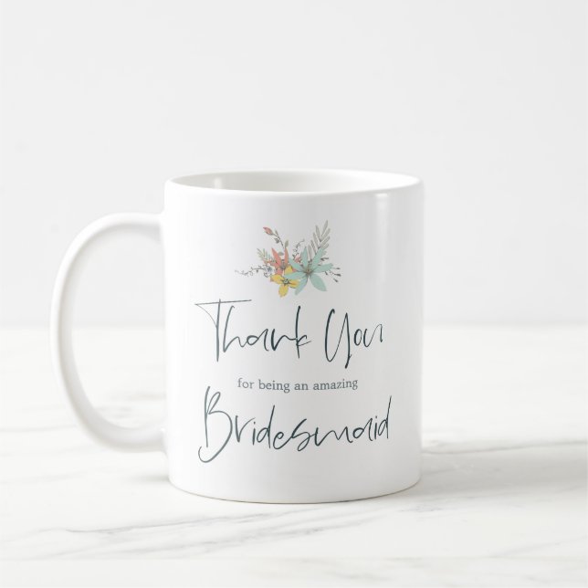 Tack för att du är mitt Bridesmaid Snyggt Script Kaffemugg (Vänster)