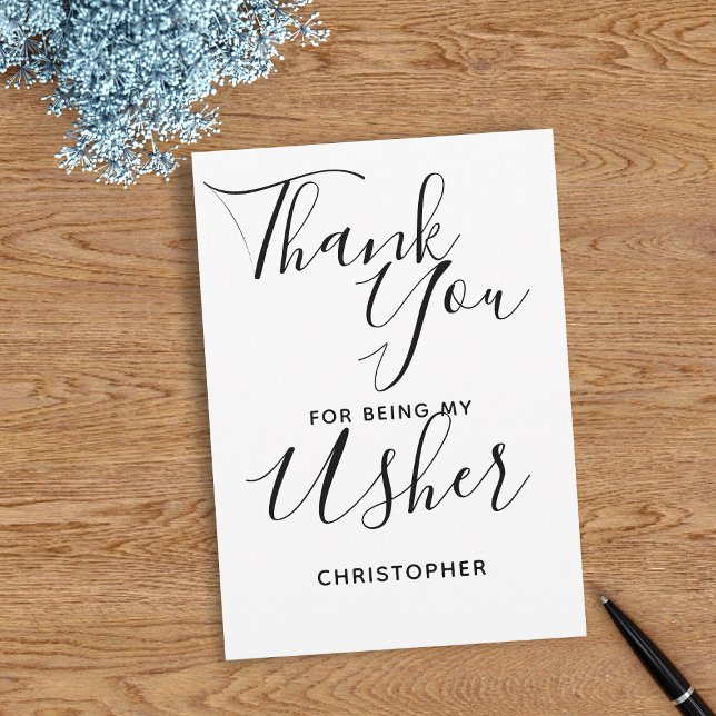 Tack för att du är mitt Bröllop-påsar-kort (Thank your Wedding Usher with this card. Just add their name)