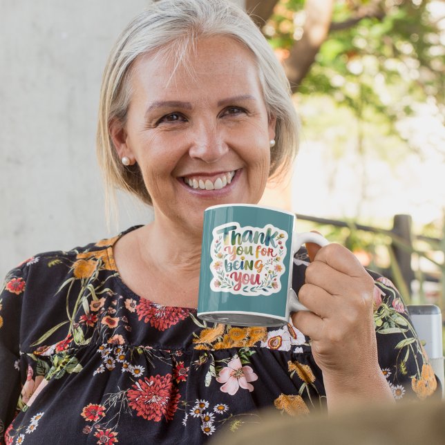 Tack för att du är Mugg (Show your gratitude with this beautiful watercolor floral, "Thank you for being you" mug! )