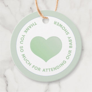 TACK FÖR ATT DU ÄR PÅ BABY SHOWER MED HJÄRTA GÅVOR ETIKETTER