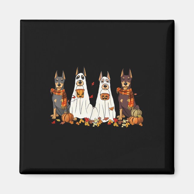 Tack för att du är på Doberman Hund Ghost Fall Hös Magnet (Framsidan)