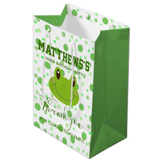 Tack för att du Barns födelsedag Frog Tema Favor (Framsidan Vinklad)