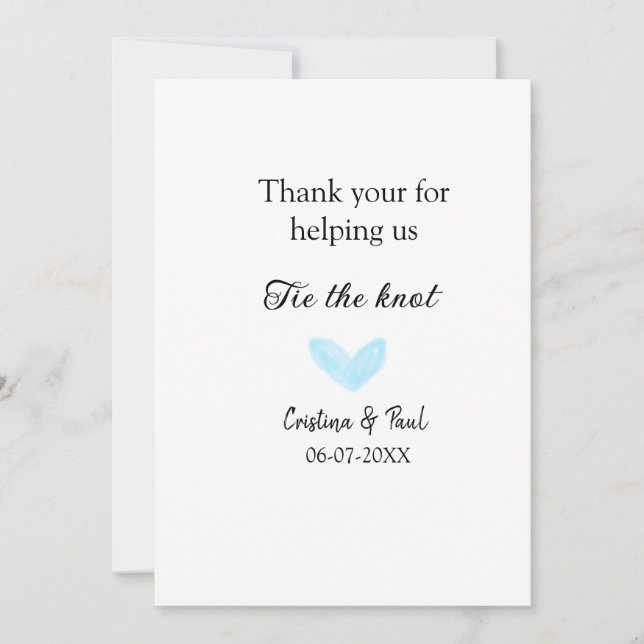 Tack för att du binder knölblått hjärta bröllop. (Framsida)