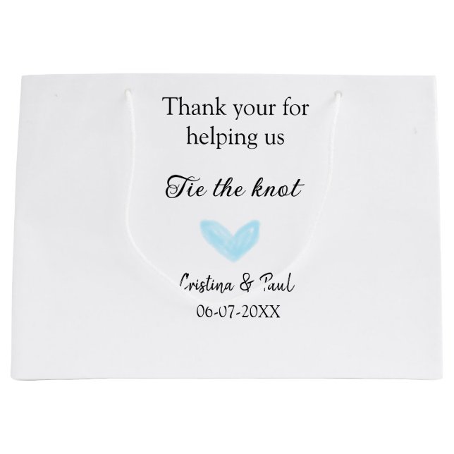 Tack för att du binder knölblått hjärta bröllop. (Framsidan)