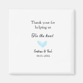 Tack för att du binder knölblått hjärta bröllop. magnet