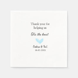 Tack för att du binder knölblått hjärta bröllop. pappersservett