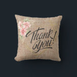 Tack för att du Burlap-utskrift Kudde<br><div class="desc">Burlap-utskrift</div>