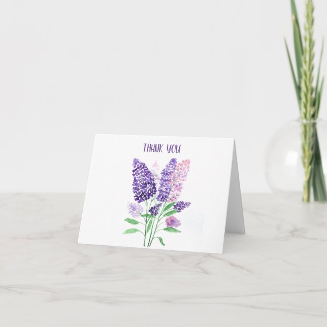 Tack för att du Card Lilacs blommigt lila vår Kort (Framsida)