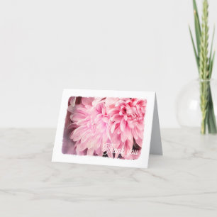 Tack för att du Card Söt Blek Rosa Flower Kort