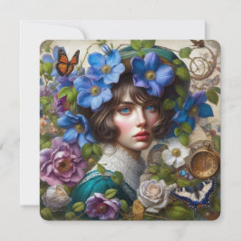 Tack för att du Card Victorian Blommigt Steam Punk