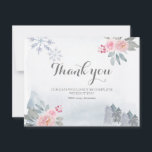 Tack för att du Card Winter Rosa Blommigt Gräs Trä Kort<br><div class="desc">Winter Rosa Blommigt Gräs Träd Silver Snöflingor tackkort</div>