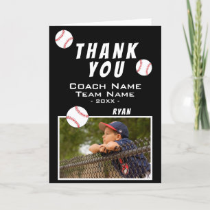 Tack för att du Coach Baseball Black Photo Card