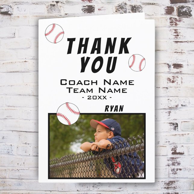 Tack för att du Coach Baseball Photo Card (Skapare uppladdad)