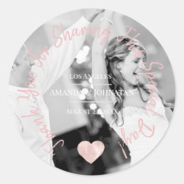 Tack för att du delar denna speciella dag Hjärtat  Runt Klistermärke