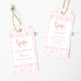 Tack för att du duschar i Cute rosa blommigt flick Presentetikett