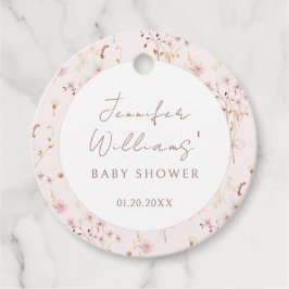 Tack för att du duschar i rosa blommigt Wildblomma Gåvor Etiketter