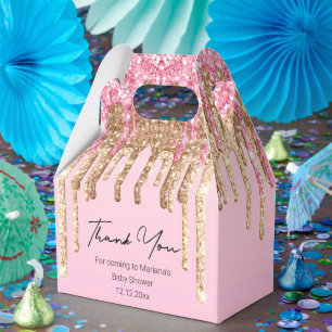 Tack för att du duschar rosa droppar glitter presentaskar
