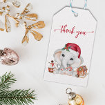 Tack för att du Elephant Santa Baby Shower Presentetikett<br><div class="desc">Den här designen kan vara personlig i det område som tillhandahålls genom att ändra fotot och/eller text. Du kan också anpassa den genom att klicka på Anpassa den här mallen och sedan välja klicka för att anpassa ytterligare alternativ och ta bort eller ändra färg i bakgrunden, lägga till text, ändra...</div>