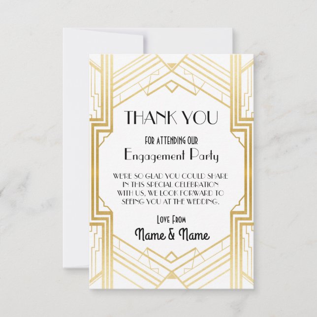 Tack för att du engagerar dig i bröllopet 1920-tal inbjudningar (Framsida)