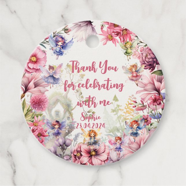 Tack för att du får barns födelsedag gåvor etiketter (Framsida)