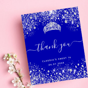 Tack för att du fick 16 royal blå glitter-budget