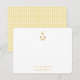 Tack för att du fick Anka Gult Gingham Baby Kort