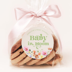 Tack för att du fick baby i en bloombuskdusch. runt klistermärke