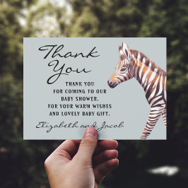 Tack för att du fick baby Zebra Baby Shower Kort