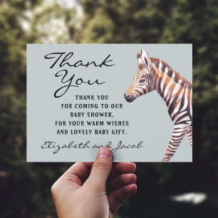 Tack för att du fick baby Zebra Baby Shower Kort
