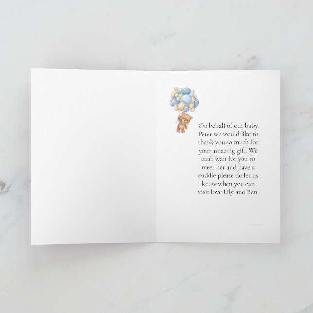 Tack för att du fick Ca-Fantastisk med nalle Blue  Kort (Inuti)