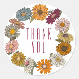 Tack för att du fick daisyn Boho hippy Retro på vi Runt Klistermärke