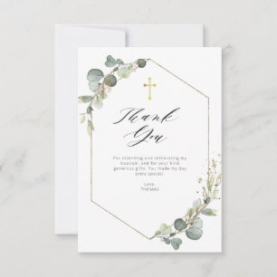 Tack för att du fick elegant med eucalyptus baptis inbjudningar