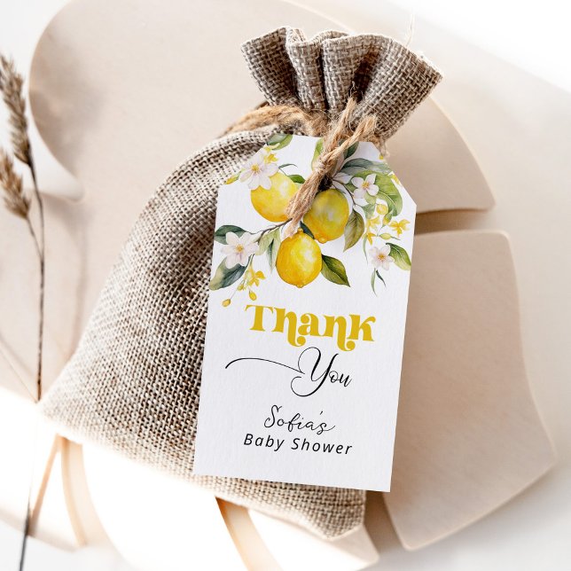 Tack för att du fick en bebisdusch i Lemon-mediter Presentetikett (Skapare uppladdad)