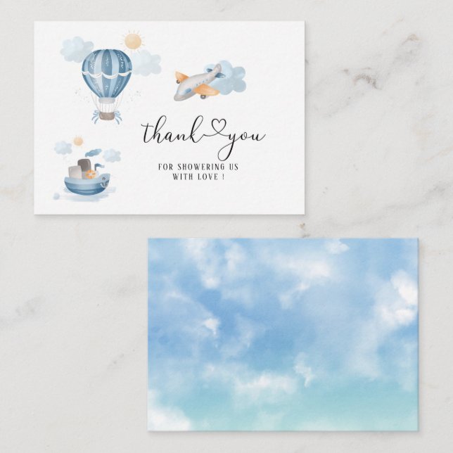 Tack för att du fick en liten babydusch anteckningskort (Fram/baksida)